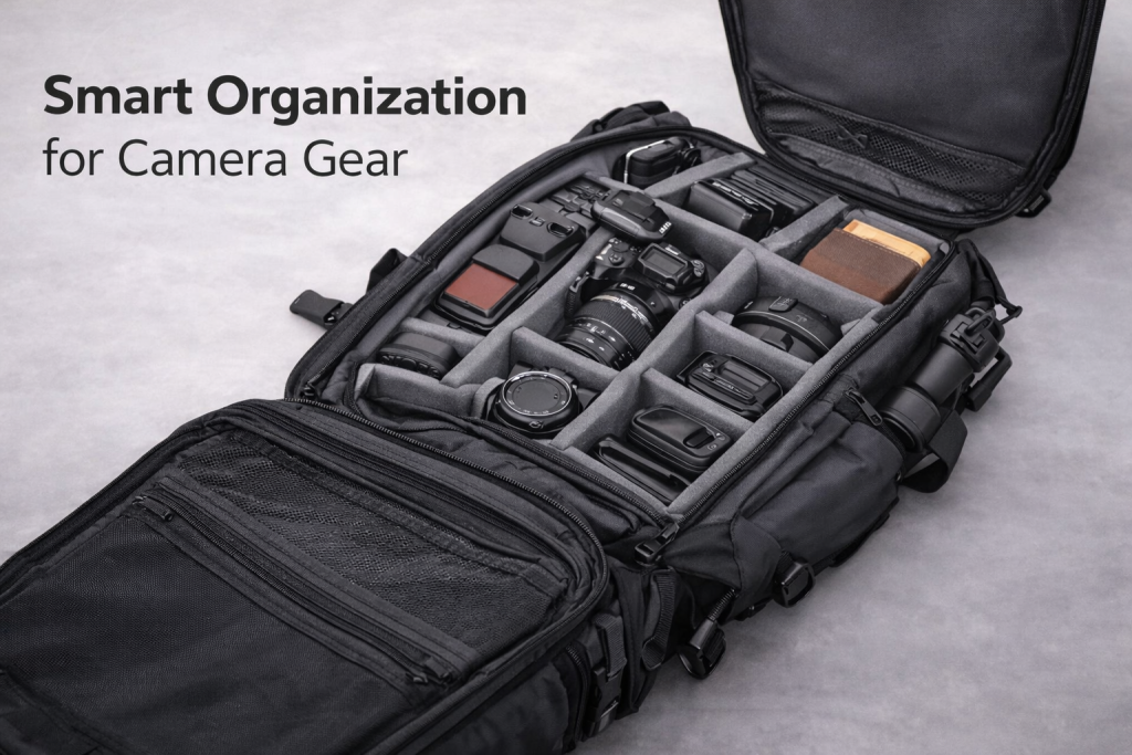 camera backpack organization travel photography gear storage