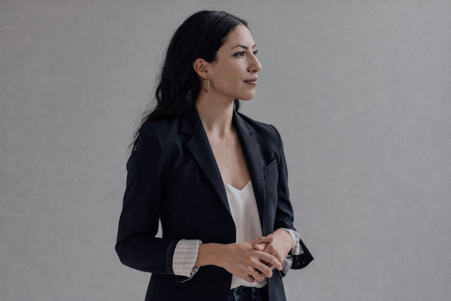 M.M.LaFleur professional black blazer and silk top for an effortless corporate office look