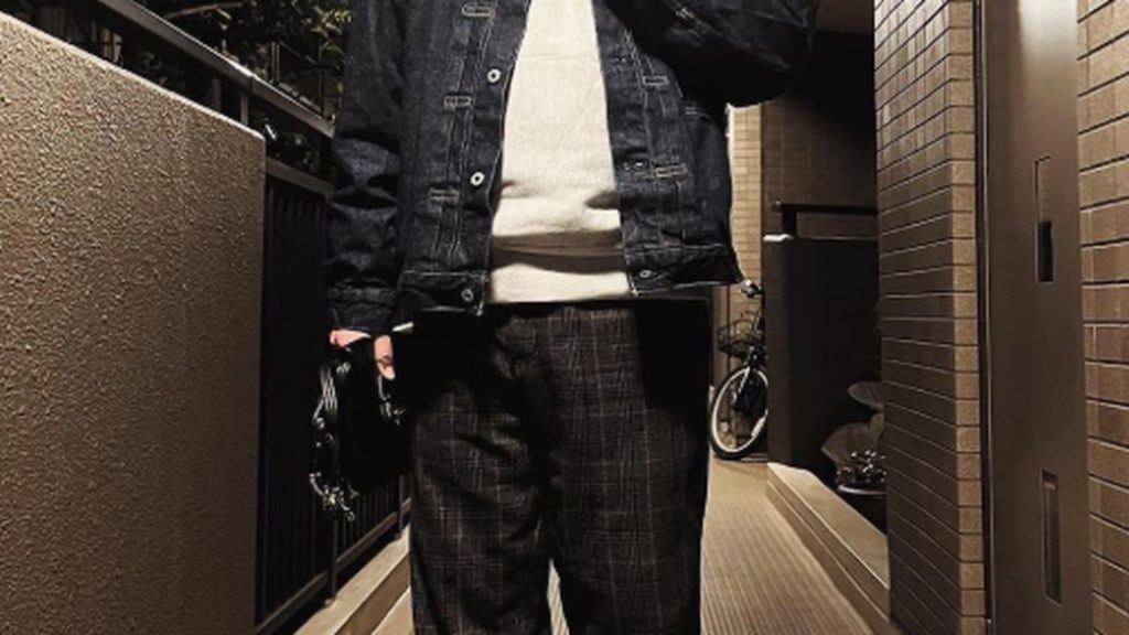 Jack & Jones Canada dark denim jacket styled for an office smart-casual look.